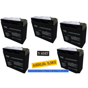 ttec 12V 18Ah Bakımsız Kuru Akü 5 Adet ttec 12V 18Ah Bakımsız Kuru Akü 5 Adet